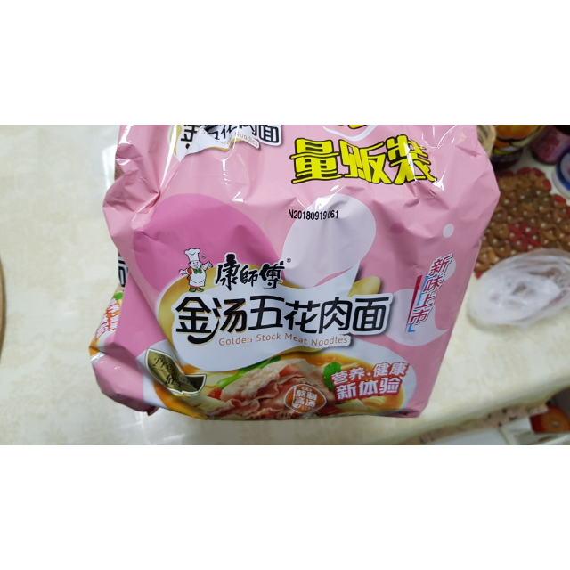 康师傅金汤五花肉面五连包方便速食