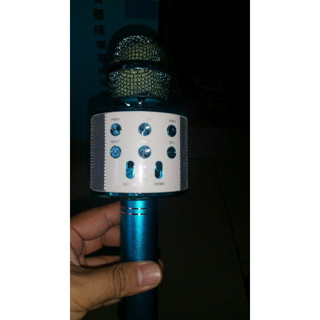 手机k歌麦克风ws858无线蓝牙k歌宝直播话筒无线蓝色hixanny23106
