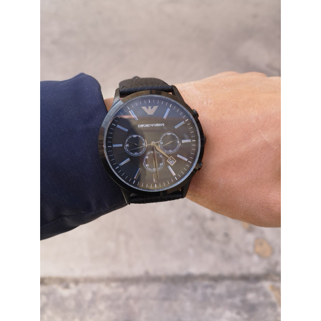 armani)手表皮质表带时尚休闲简约石英表 男士欧美品牌 ar2461高清