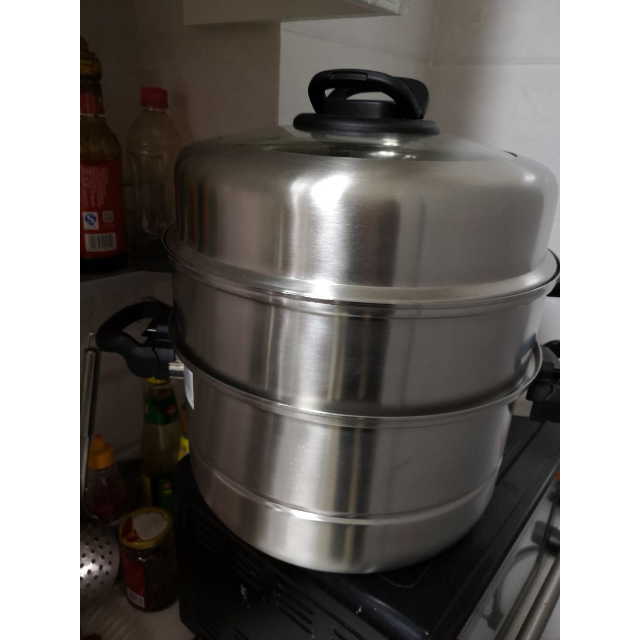 苏泊尔supor304不锈钢蒸锅巧乐宝易存储三层蒸笼燃气灶电磁炉通用锅具