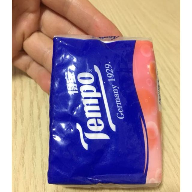 tempo/得宝 手帕纸 迷你4层*12包(甜心桃味) 纸手帕餐巾纸小包纸巾手