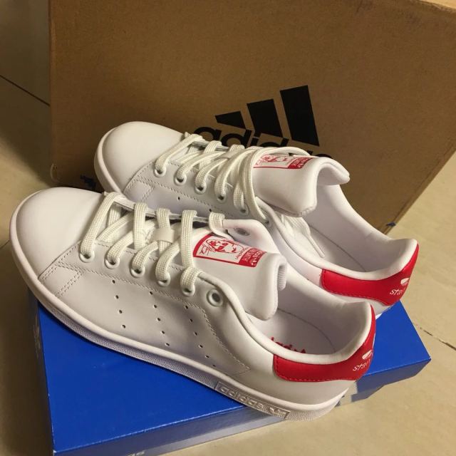 阿迪达斯adidas三叶草stansmith红尾男女低帮休闲板鞋m20326