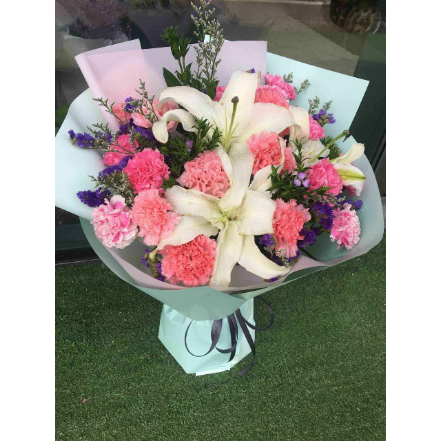 鼎卉鲜花19红康百合花束母亲节教师节送妈妈老师节日礼物生日鲜花同城