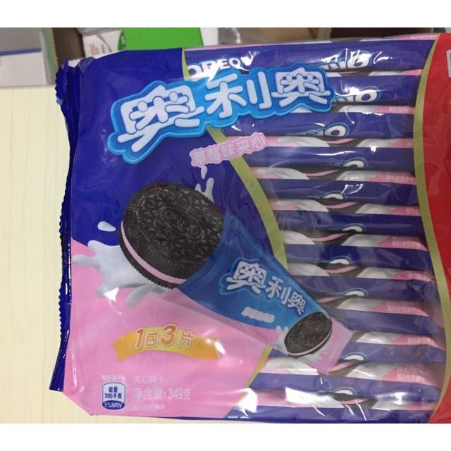 奥利奥oreo夹心饼干零食草莓味349g