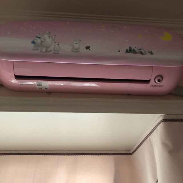 大1匹变频kfr26gwweab2甜心粉儿童星二级能效静音智能冷暖挂机空调