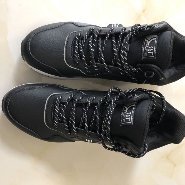 冬季保暖加绒男鞋运动鞋361°男士皮面加厚跑步鞋571842243a商品评价