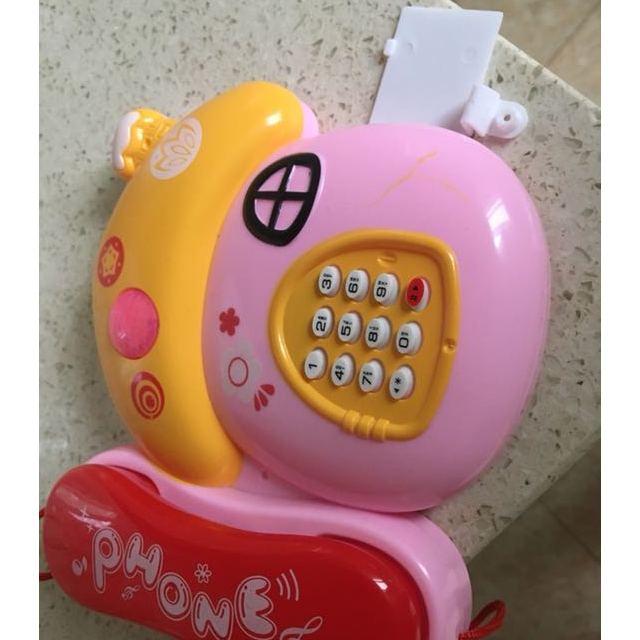 儿童益智早教玩具电话婴幼儿启蒙卡通蘑菇音乐电话机 蘑菇电话机/颜色
