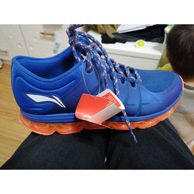 李宁lining男士空气弧全掌气垫减震跑鞋跑步鞋宝蓝色法瓷蓝443码