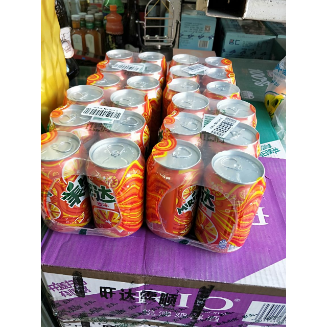 美年達(mirinda) 橙味汽水 330m*6l聽 六聯包(新老包裝隨機發貨)