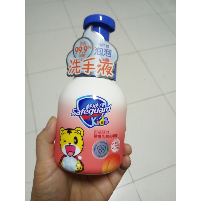 舒肤佳儿童泡沫洗手液 巧虎蜜桃乐园280ml 棉花糖洗手液 洗去99.