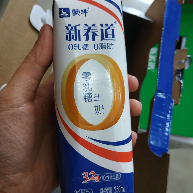 蒙牛新養道零乳糖脫脂型牛奶250ml12包