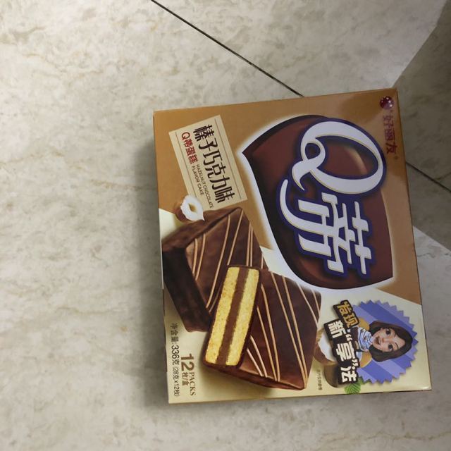 好丽友orion糕点q蒂蛋糕榛子巧克力味336g盒12枚蛋糕礼盒榛子蛋糕新老