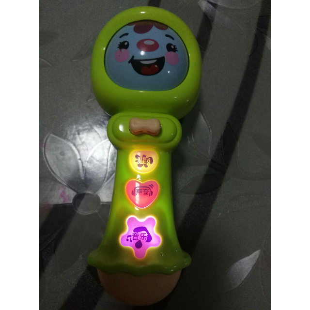 港比熊儿童卡通变脸宝宝音乐棒棒手摇棒儿歌多功能声光玩具0-1-3岁