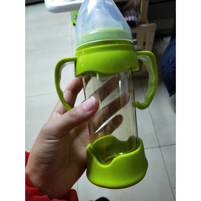 贝亲pigeon自然实感宽口径ppsu奶瓶240ml配l奶嘴绿色旋盖lsizeaa93