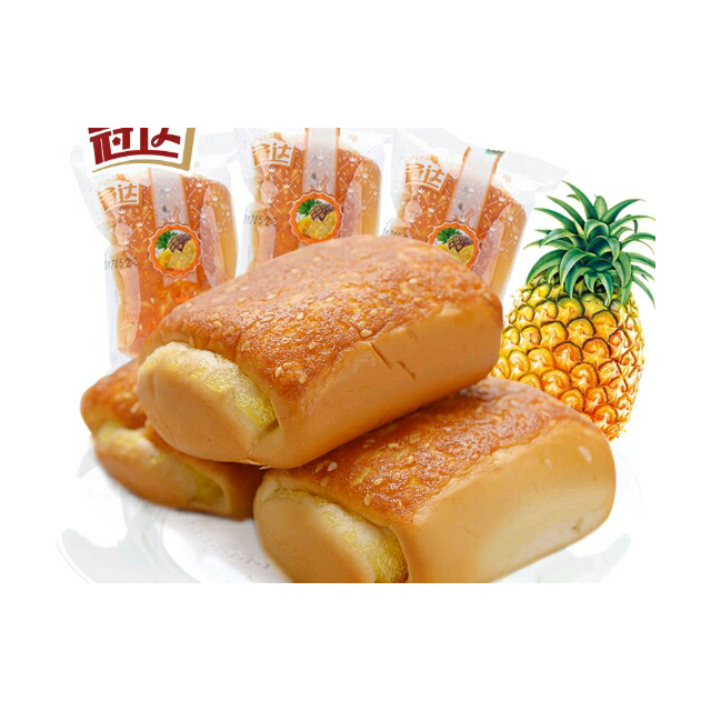 【第二件减2元】冠达菠萝夹心面包【1000g整箱/约20个】夏季冷藏更