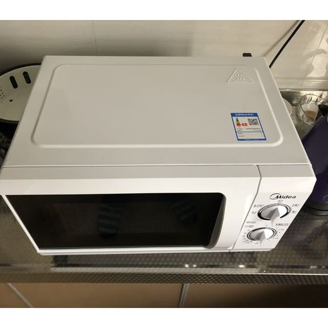 美的midea 微波炉 m1-l213b 21l 机械式转盘加热 机械旋钮 操作简便