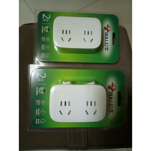 公牛bull插座新国标带保护门一转多插座插排插板插头转换器电源插座