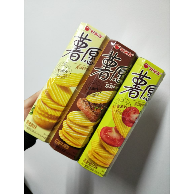好丽友orion薯片薯愿三连包312g组休闲零食休闲零食薯片膨化新老包装