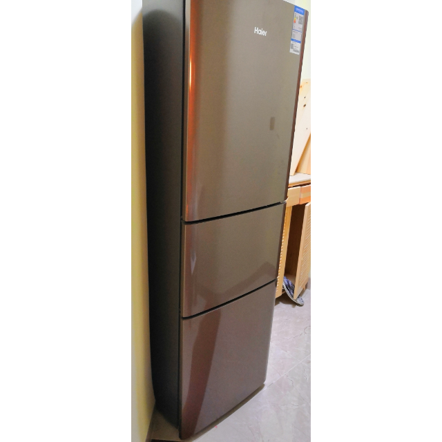 haier海尔三开门冰箱206升冷藏软冷冻静音bcd206stpp小型家用超薄电