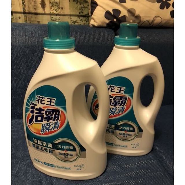 洁霸attack瞬清无磷洗衣液3kg瓶花王出品