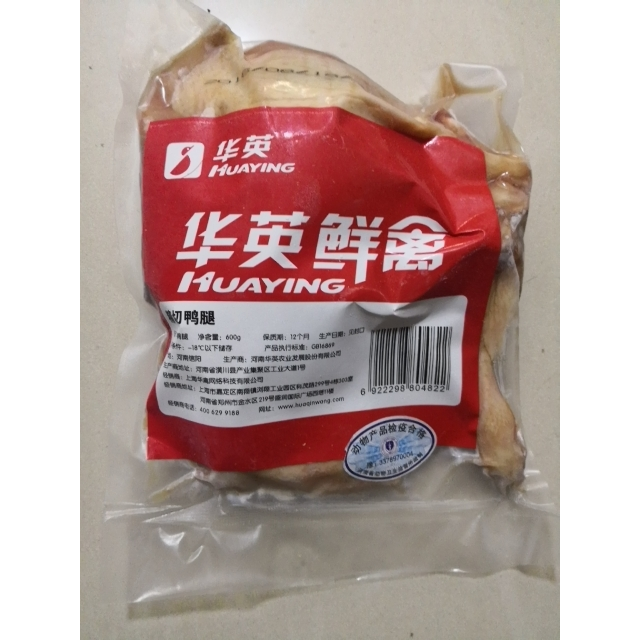 > 华英 精切鸭腿 600g /袋 烧烤食材卤鸭腿食材 国产速冻生鲜禽肉商品
