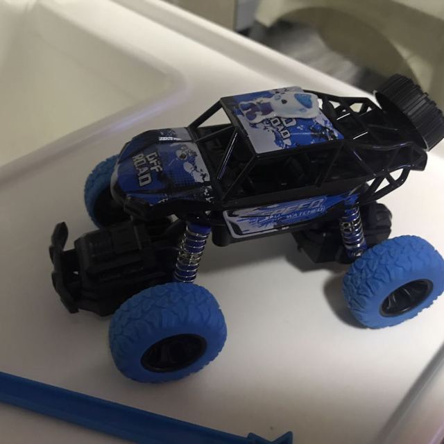 karger弹簧攀爬车回力车【蓝色】大轮四驱越野汽车儿童玩具模型商品