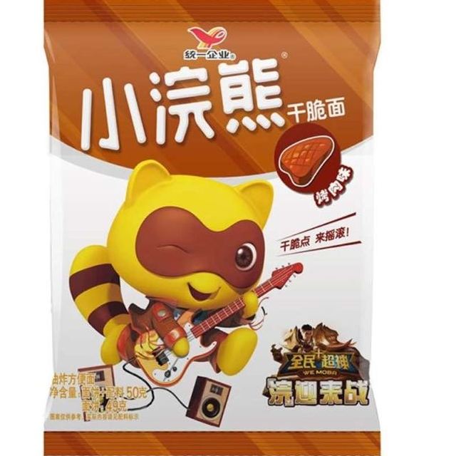 统一小浣熊有肉任性烤味干脆面方便面原烤肉味46g30袋箱