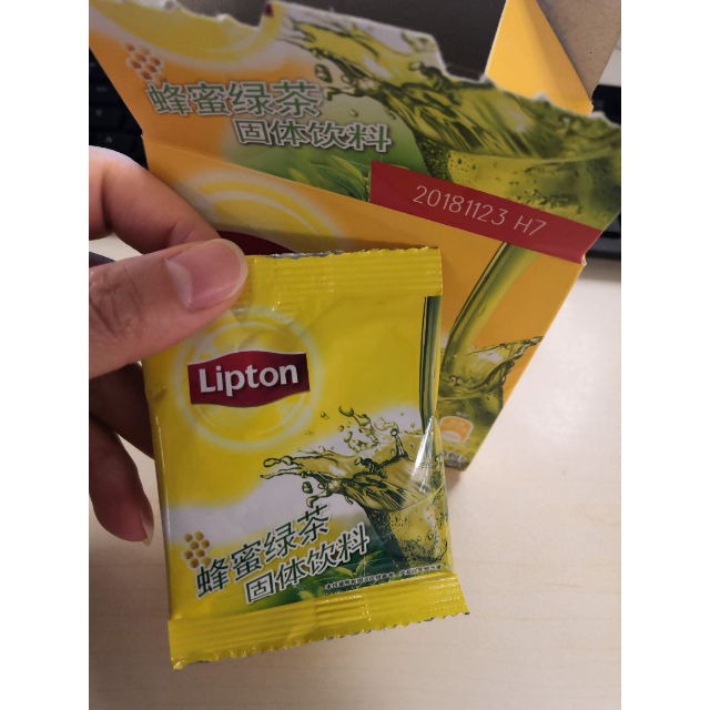 立顿lipton绿茶茶粉茶叶蜂蜜绿茶10包100g袋装绿茶粉办公室休闲下午茶