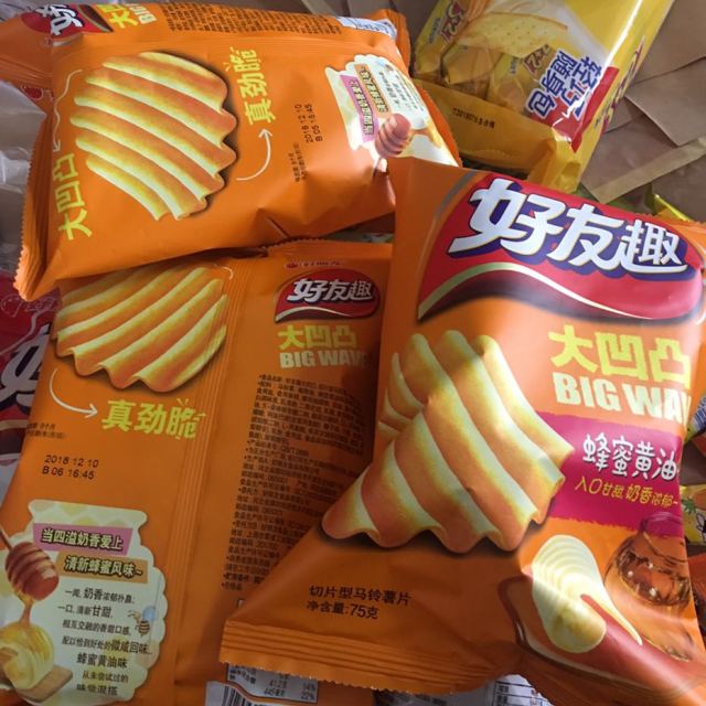 好丽友orion好友趣薯片蜂蜜黄油味75g15g