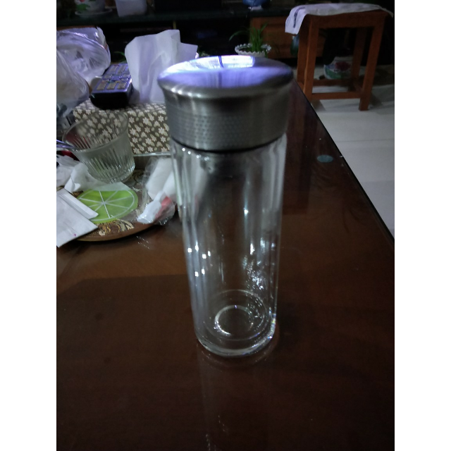 高硼硅玻璃杯350ml全304钢杯盖滤网可定制印logo礼盒男女水杯办公家用