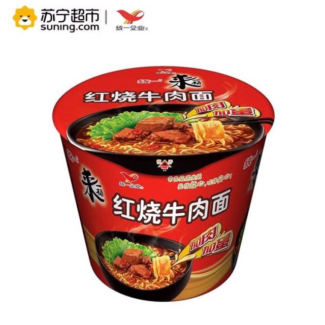 统一gs来一桶红烧牛肉面红烧味方便面其他105g12桶装