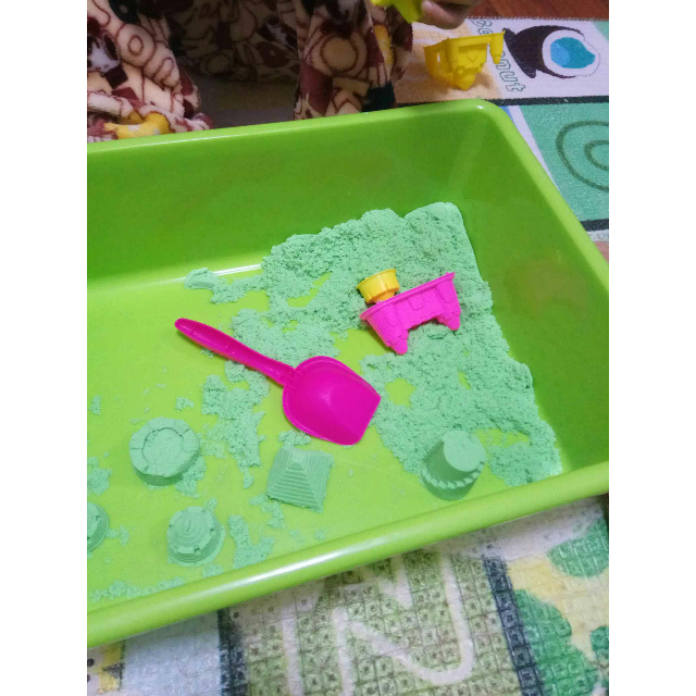 聪乐美太空玩具沙月亮沙5斤套装赠升级版90模具沙盘气筒浅绿色