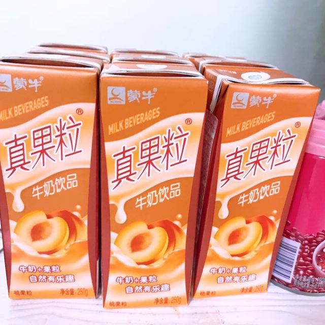 蒙牛真果粒牛奶饮品桃果粒250g12盒