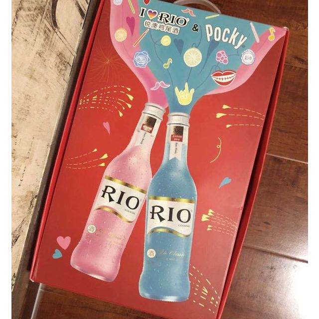 锐澳rio洋酒鸡尾酒预调酒格力高礼盒锐澳275ml4瓶pocky百奇4盒
