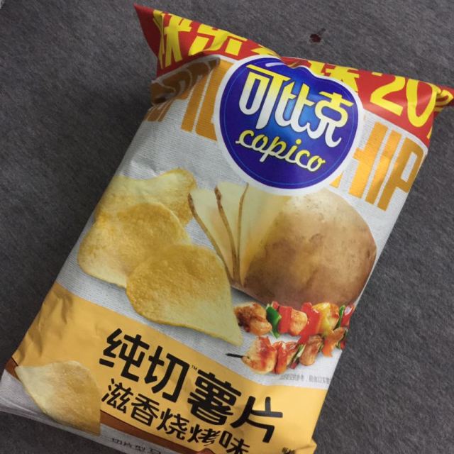 可比克膨化食品纯切薯片70g滋香烧烤味