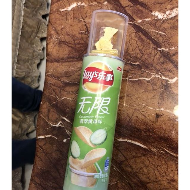 乐事无限翡翠黄瓜味薯片104g罐零食下午茶
