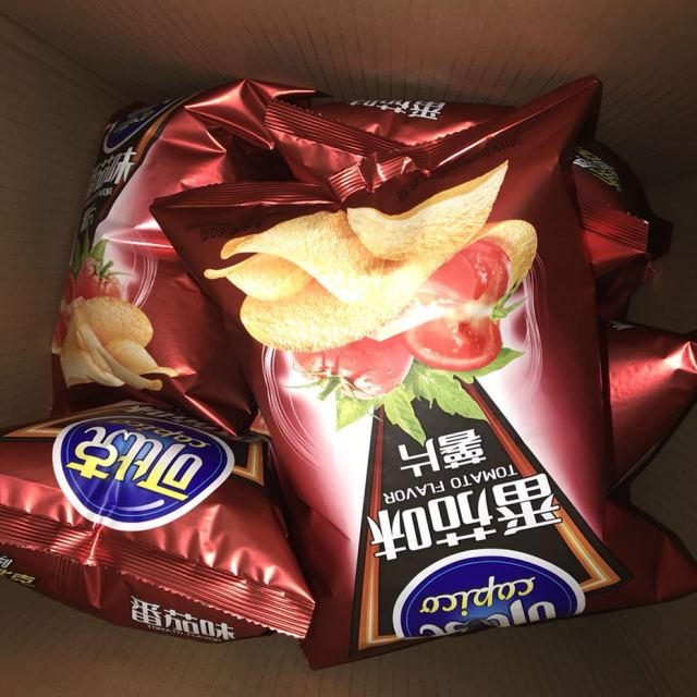 可比克膨化食品番茄味薯片60g休闲零食