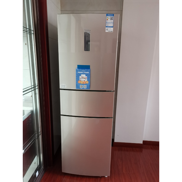 海尔haierbcd220wdvl220升三门无霜冰箱静谧金外观风冷无霜中门自由变