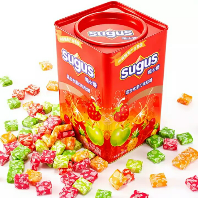瑞士糖混合水果味550g罐装