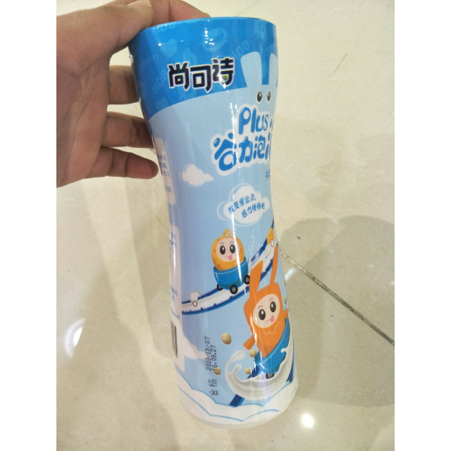 > 尚可诗泡芙球儿童零食plus谷力泡泡奶米豆 牛奶 草莓 香蕉75克*3罐