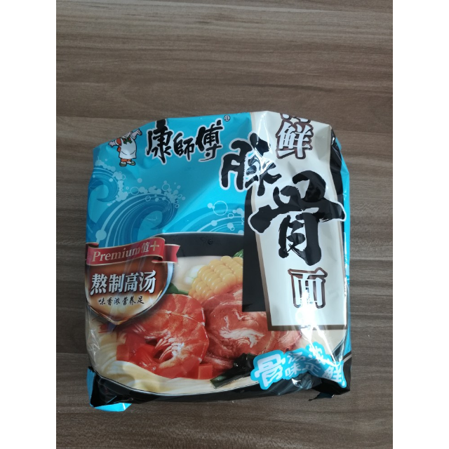 【苏宁超市】康师傅 熬制高汤五包 海鲜豚骨面 方便食品 方便面 夜宵