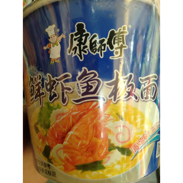康师傅鲜虾鱼板桶面102g