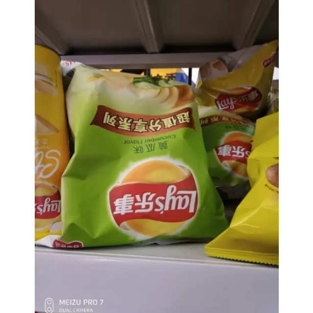 乐事黄瓜味薯片75克袋零食下午茶