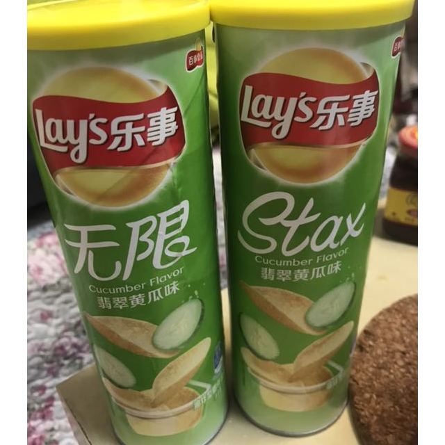 乐事无限翡翠黄瓜味薯片104g罐零食下午茶