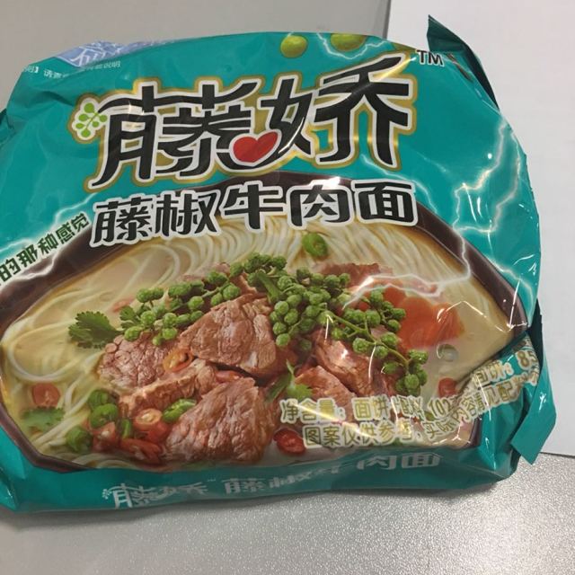 统一gs藤娇藤椒牛肉面102克5袋五合一方便面