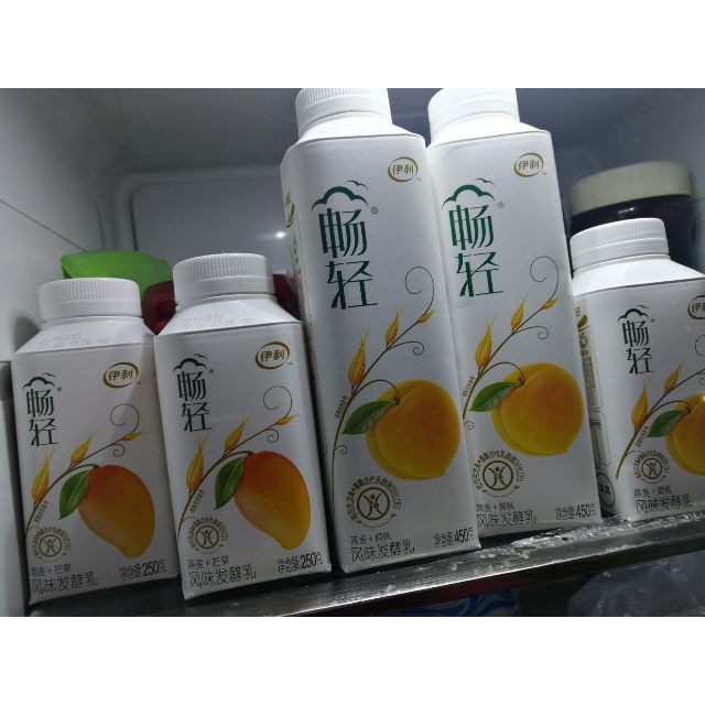 伊利畅轻风味发酵乳燕麦黄桃酸奶450g