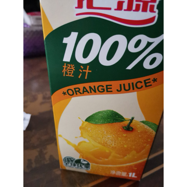 汇源100橙果汁1l盒
