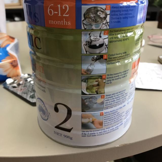 老包装贝拉米bellamys有机婴幼儿奶粉2段612个月900g罐