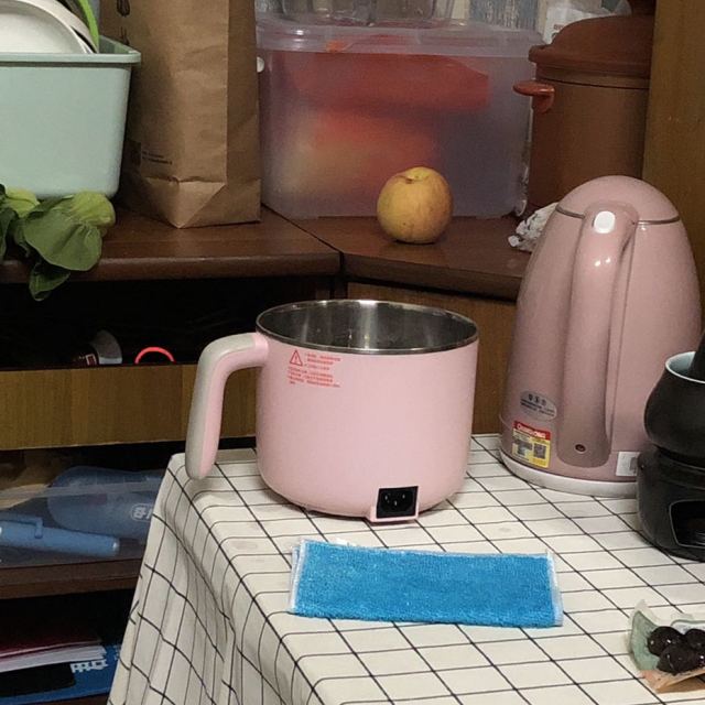 小熊(bear)电热锅 学生宿舍电煮锅煮面锅 多功能不锈钢不粘涂层一体小