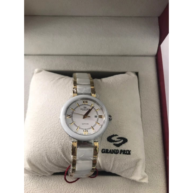 专柜同款瑞士进口格林grandprix手表女士陶瓷白色优雅精致石英女表